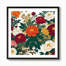 Peony Pattern Art Print