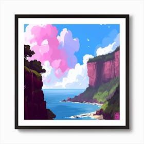 Cliffs And Clouds Art Print