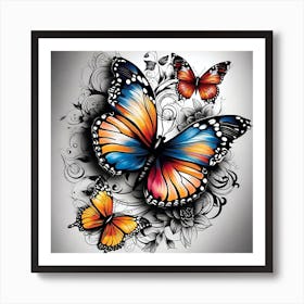 Butterfly Tattoo Design Art Print