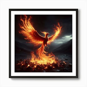 A Phoenix Rising From The Ashes Art Print