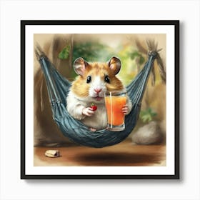 Hamster In Hammock 2 Art Print