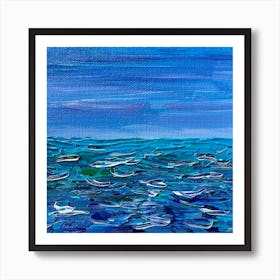 Night Sea Square Art Print