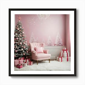 Pink Christmas Art Print