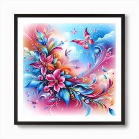 Colorful Flowers Art Print