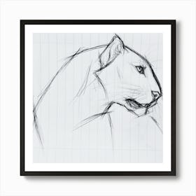 Panther Sketch Art Print