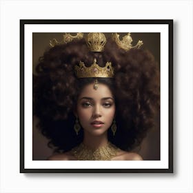 Afro-American Woman With Crown 1 Art Print