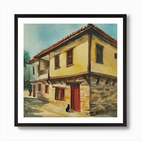 Greek Old House at Xanthi City Art Print