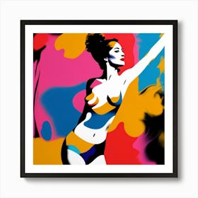 'Nude'female form splash over Art Print