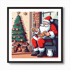 Santa Claus With Cookies 14 Art Print