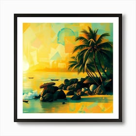 Sunset At The Beach 4 Art Print