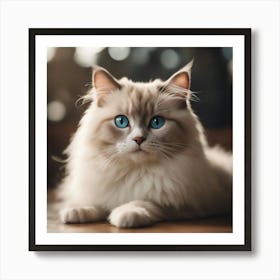 Cat With Blue Eyes Art Print