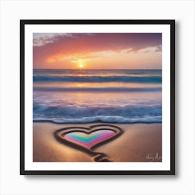 Heart In The Sand 1 Art Print