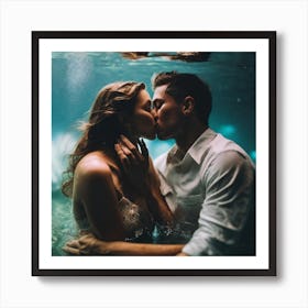 Underwater Kiss Art Print
