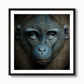 Blue Monkey in Animal kingdom Art Print