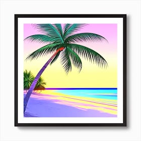 Palm Tree On The Beach 9 Art Print