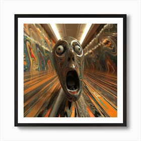 3D Illustration digital variation of the famous artwork The Scream Art Print