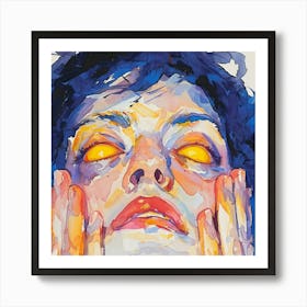 Woman With Yellow Eyes Art Print