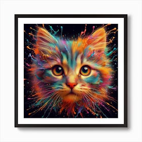 Colorful Cat 4 Art Print