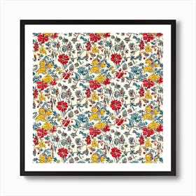 Lily Lane London Fabrics Floral Pattern 4 Art Print