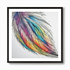 Rainbow Feathers 1 Art Print