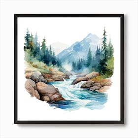 Watercolor Landscape Painting 12 Art Print