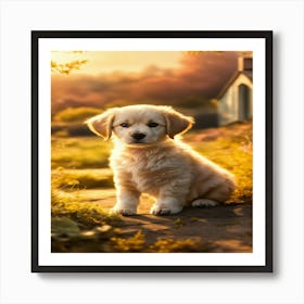 Golden Retriever Puppy Art Print