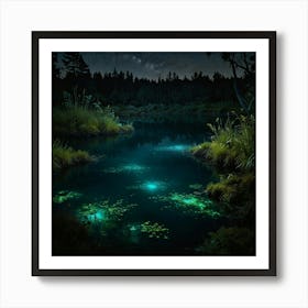 Night In The Forest 13 Art Print