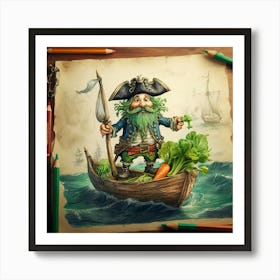 Pirate In A Boat 2 Art Print