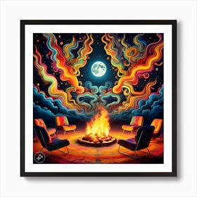 Psychedelic Fire Art Print