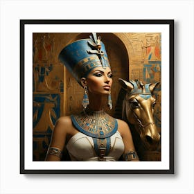 Default The Artistic Image Contains Queen Nefertiti Sitting On 1 1 Art Print