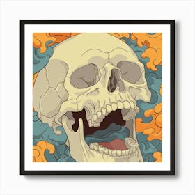 Skull And Clouds Art Print