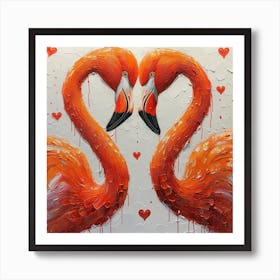 Flamingo Love 1 Art Print