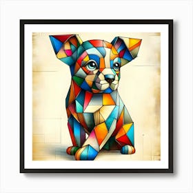 Geometric Dog 1 Art Print