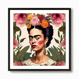 Frida Floral Art Print 1 Art Print