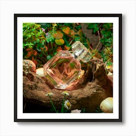 Perfume Bottle In The Forest Art Print