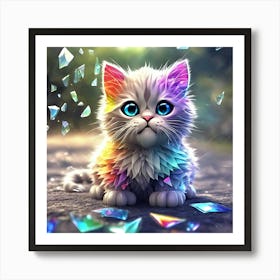 Rainbow Kitten 5 Art Print