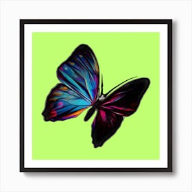 Butterfly On Green Background 1 Art Print
