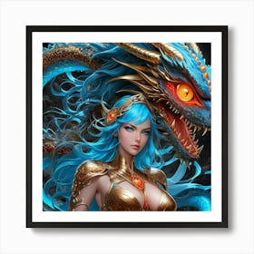 Blue Dragon ei Art Print