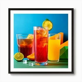 Firefly Bold Geometric Layers For Vibrant Soft Drinks 11161 Art Print