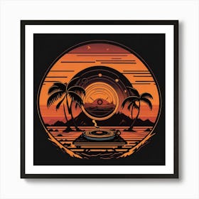 Sunset On The Beach Art Print