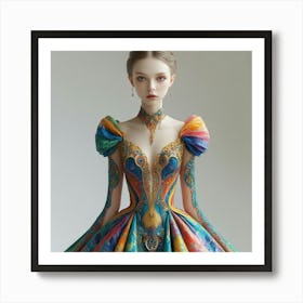 Doll In A Colorful Dress Art Print