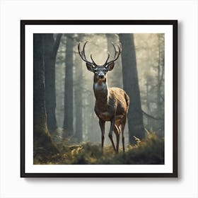 Deer In The Forest 70 Art Print