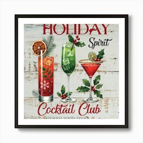 Holiday Cocktail Club Art Print