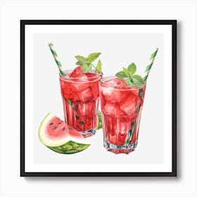 Watermelon Cocktail 13 Art Print