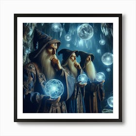 Wizards thinking on the universe Art Print