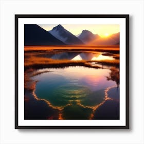 Sunrise In New Zealand 1 Art Print