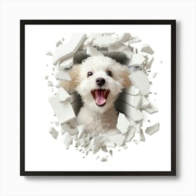 Dog Through A Hole 5 Art Print