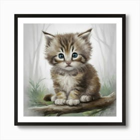 Kitten In The Woods Art Print