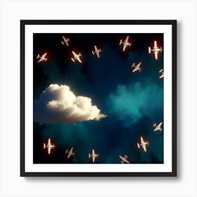 Airplanes In The Sky 3 Art Print