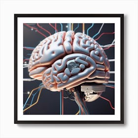 Brain With Wires 5 Art Print